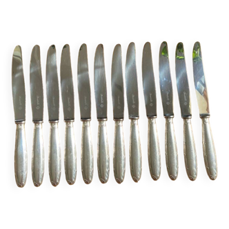 12 large Christofle Ribbons silver metal knives