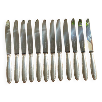 12 grands couteaux Christofle Rubans en métal argenté