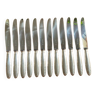 12 large Christofle Ribbons silver metal knives