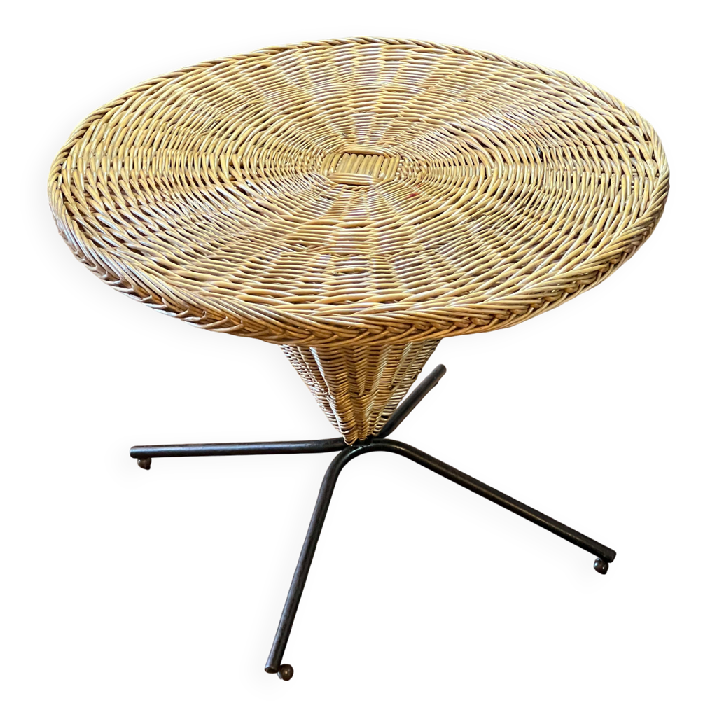 Table ronde en rotin | Selency