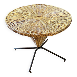 Table ronde en rotin