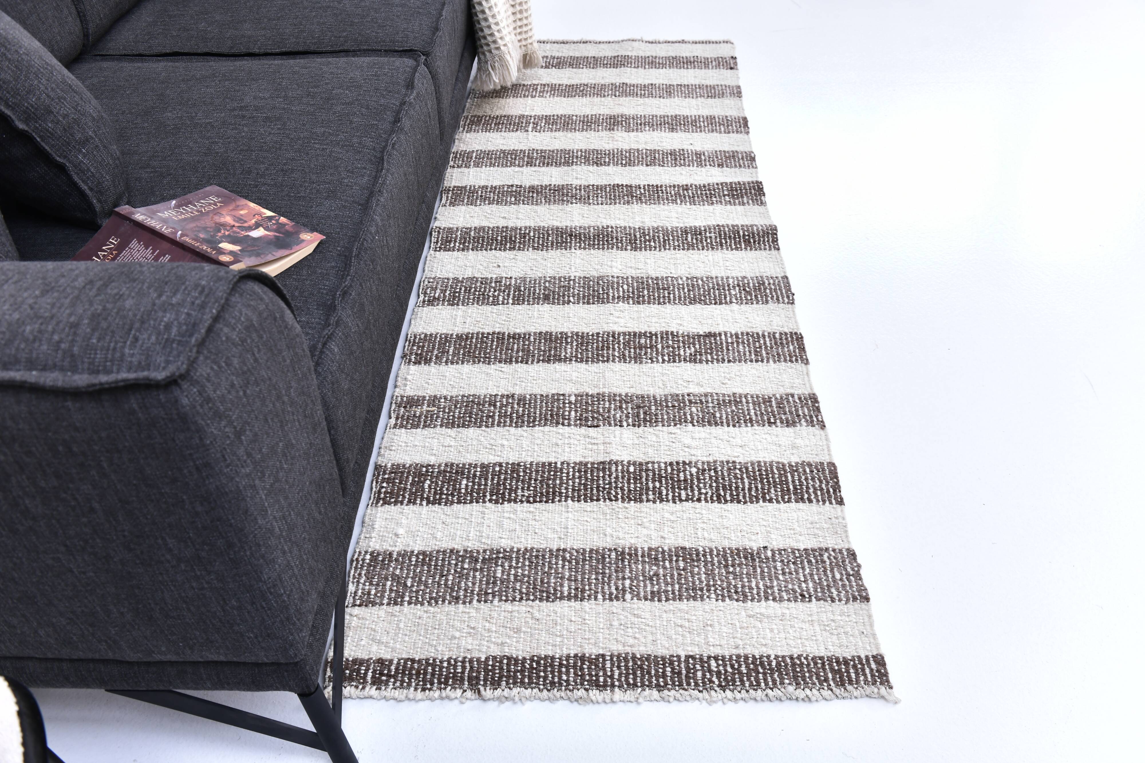 runner kilim carpet, runner wool kilim rug 207x72 cm natural wool rug