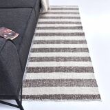 runner kilim carpet, runner wool kilim rug 207x72 cm natural wool rug