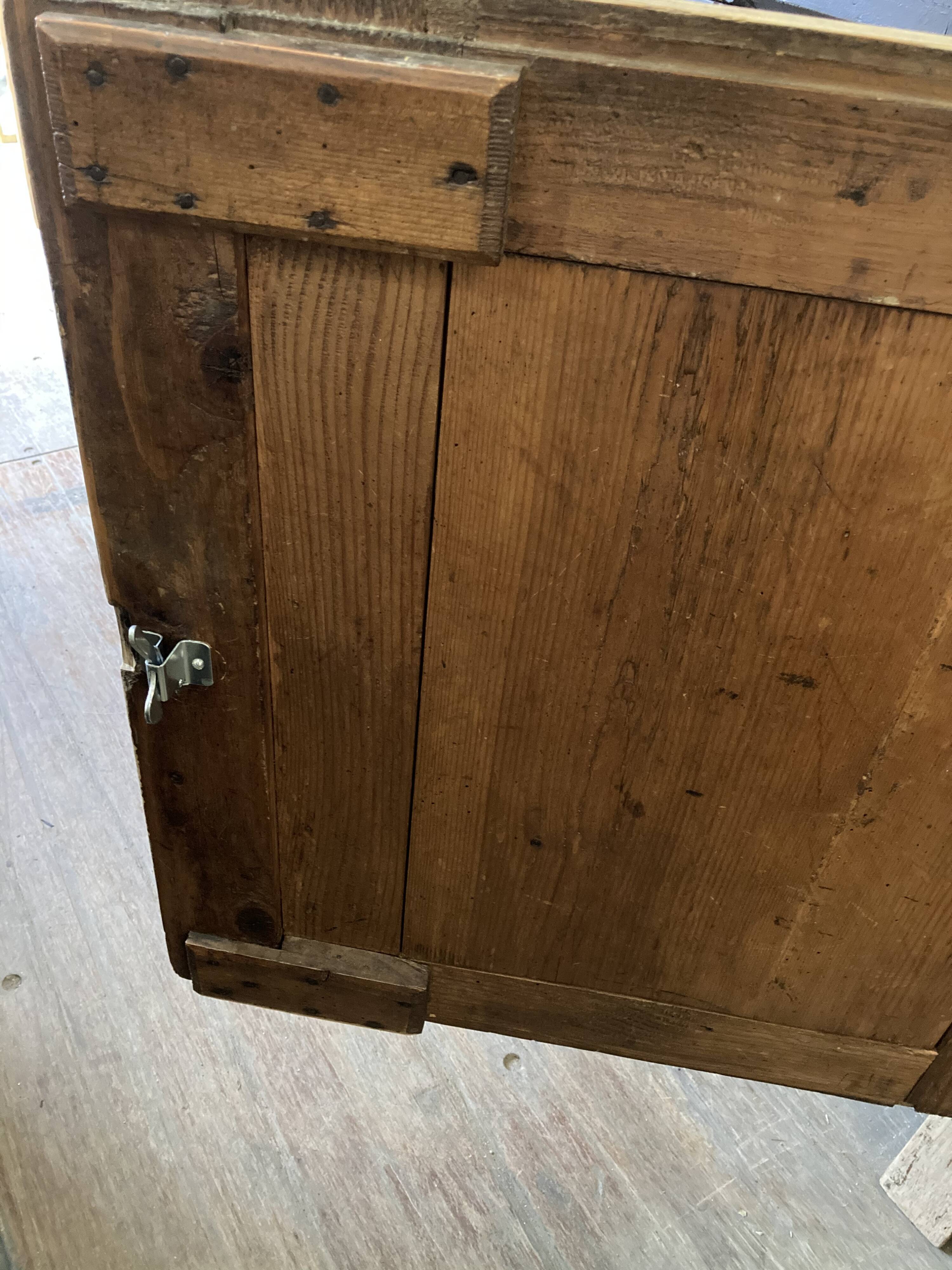 Old low buffet 2 doors in natural wood