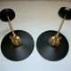 Pair of metal wall lamps in black and gold
