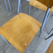 Set of 10 school chairs 70s