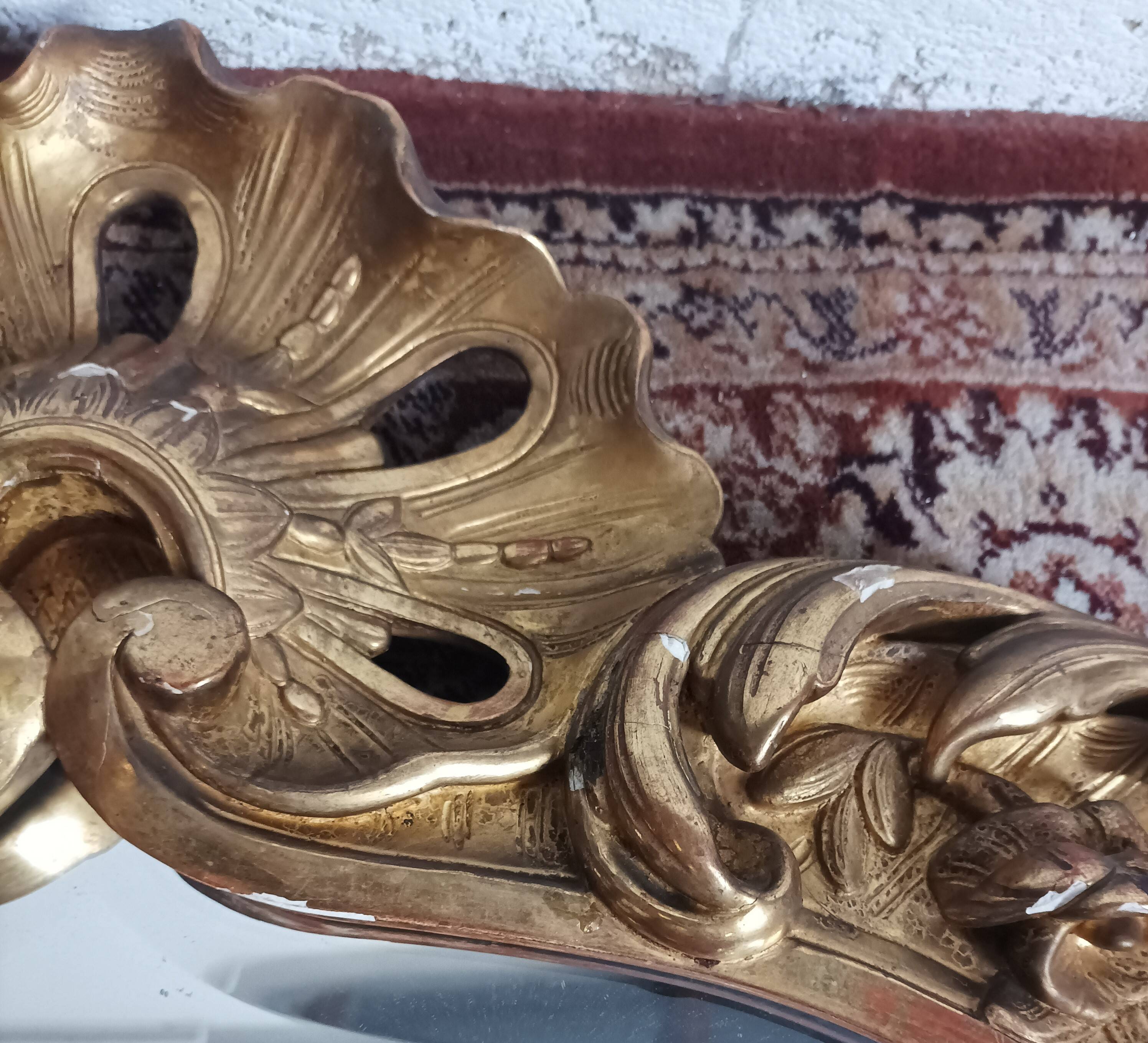 Louis XV style gilded carved wooden mirror