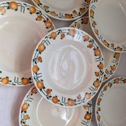 8 assiettes creuses Stivert – décor orange