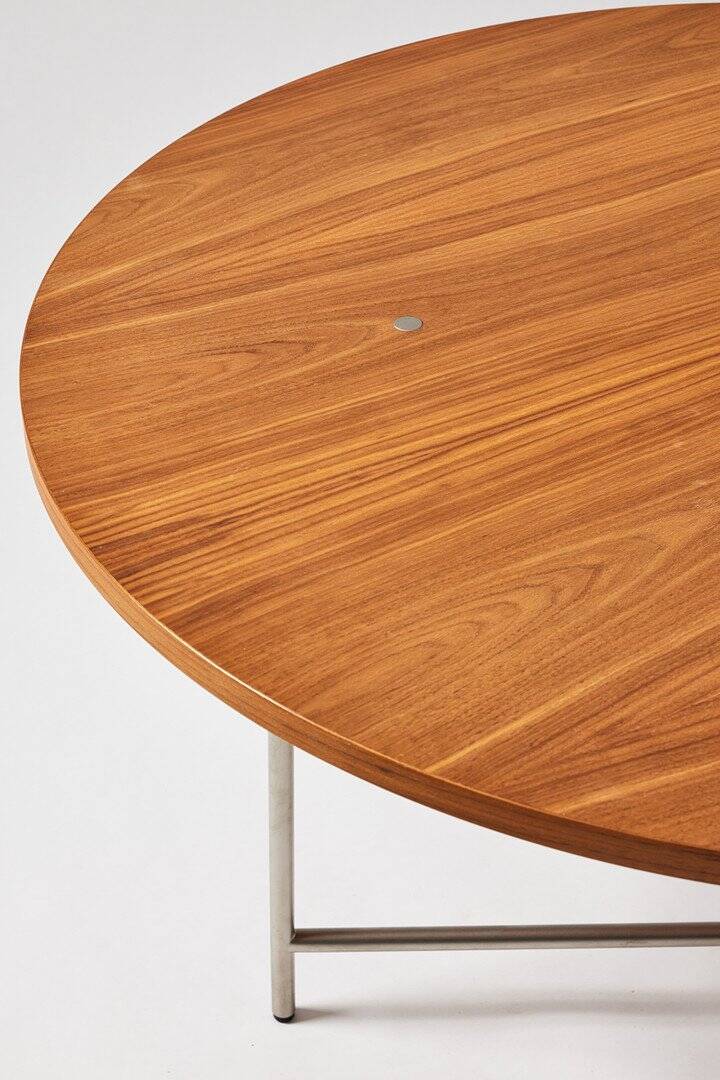 Sven Markelius ‘Markelius01’ Rounded Table – Limited Edition 1930 Design in Stainless Steel and Waln