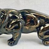 Art Deco lion statue 1930 cracked Saint Clément