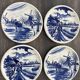 4 Assiettes plates Delft Boch
