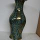 Large vase in green faience and gold Germany Handverfahren magic