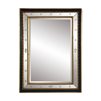 Rectangular trumeau type mirror with beaded edges