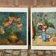 2 tableaux lithographies avec cadre doré 60x80cm