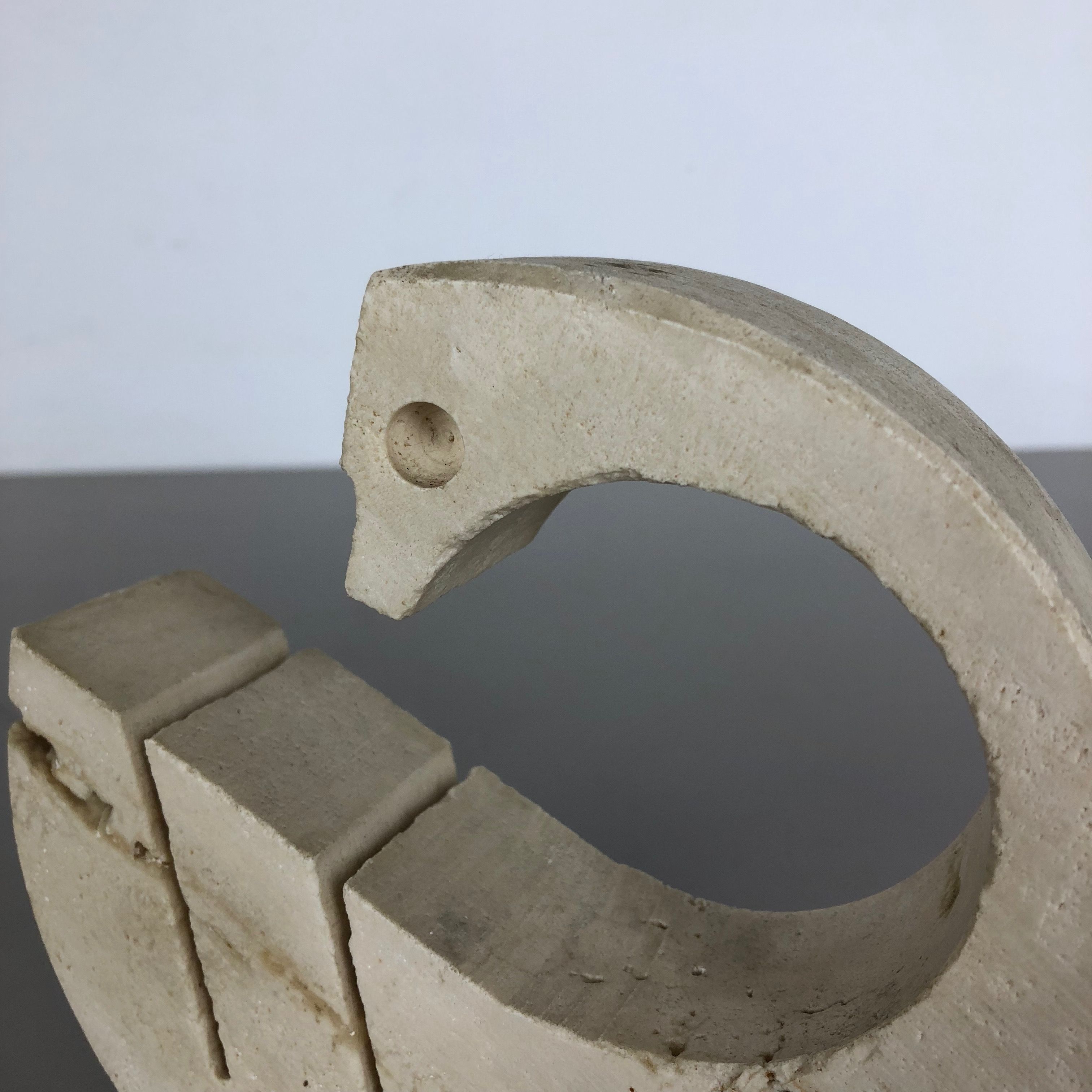Modernist travertine marble swan figure by Fratelli Mannelli, Italy, 1970s
