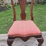 Set of 4 carved wooden chairs from the late 19th century in the Dutch style.
