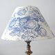Vintage toile de Jouy lampshade, blue flowers