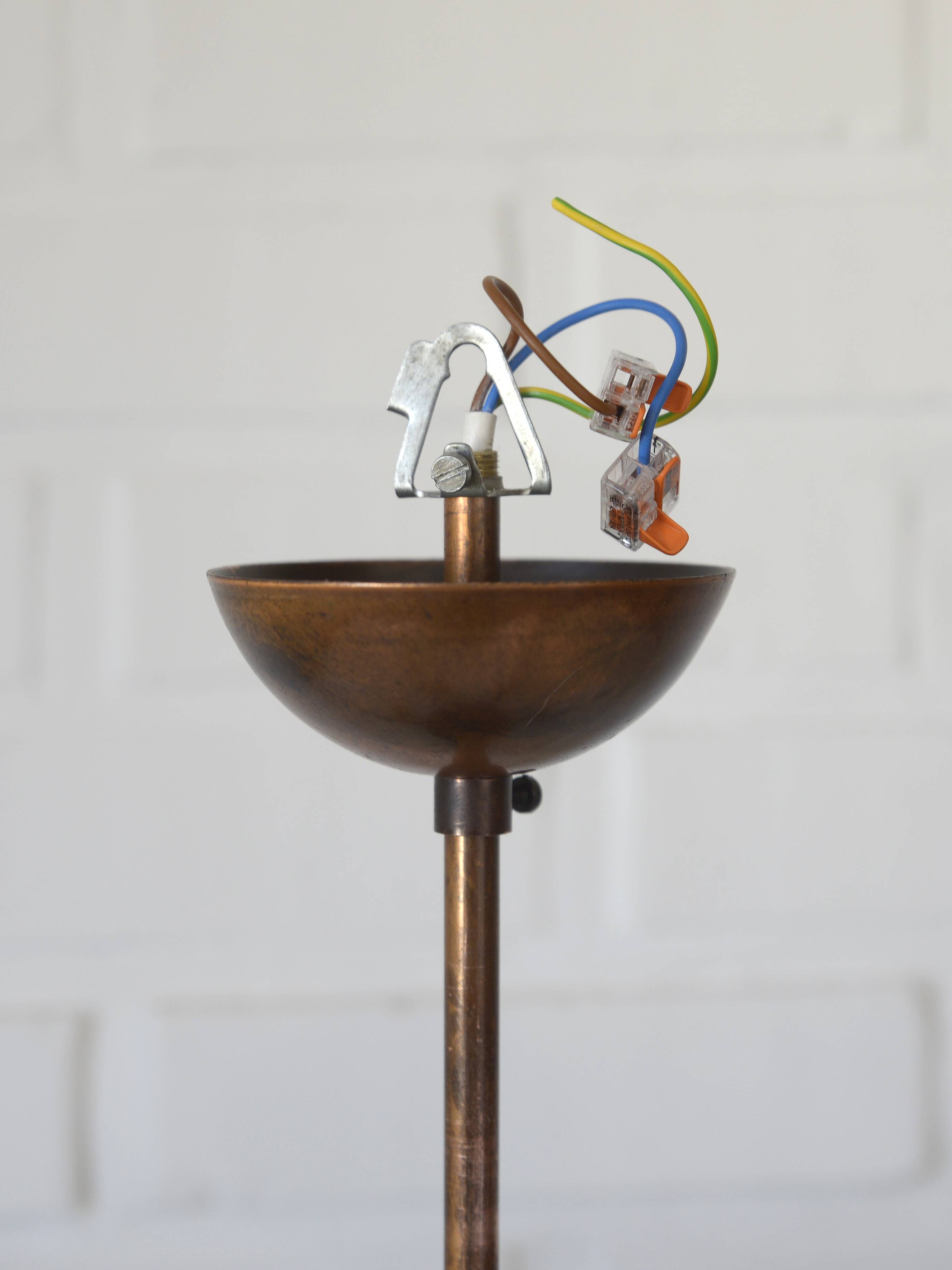 Vintage Copper Pendant Lamp / Hanging Light / Colonial Chandelier 1970's