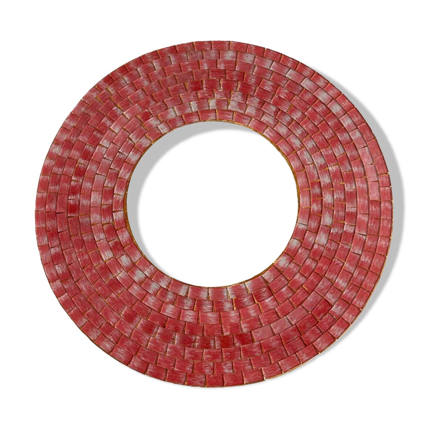 Vintage pink ceramic mirror