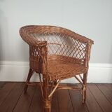 Vintage wicker children's armchair