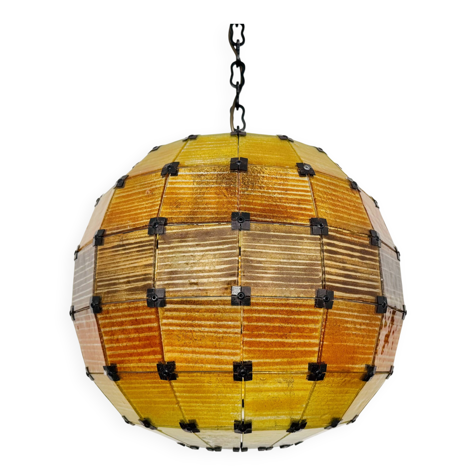 Suspension boule en verre coloré, 1960