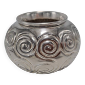 Silver metal vase