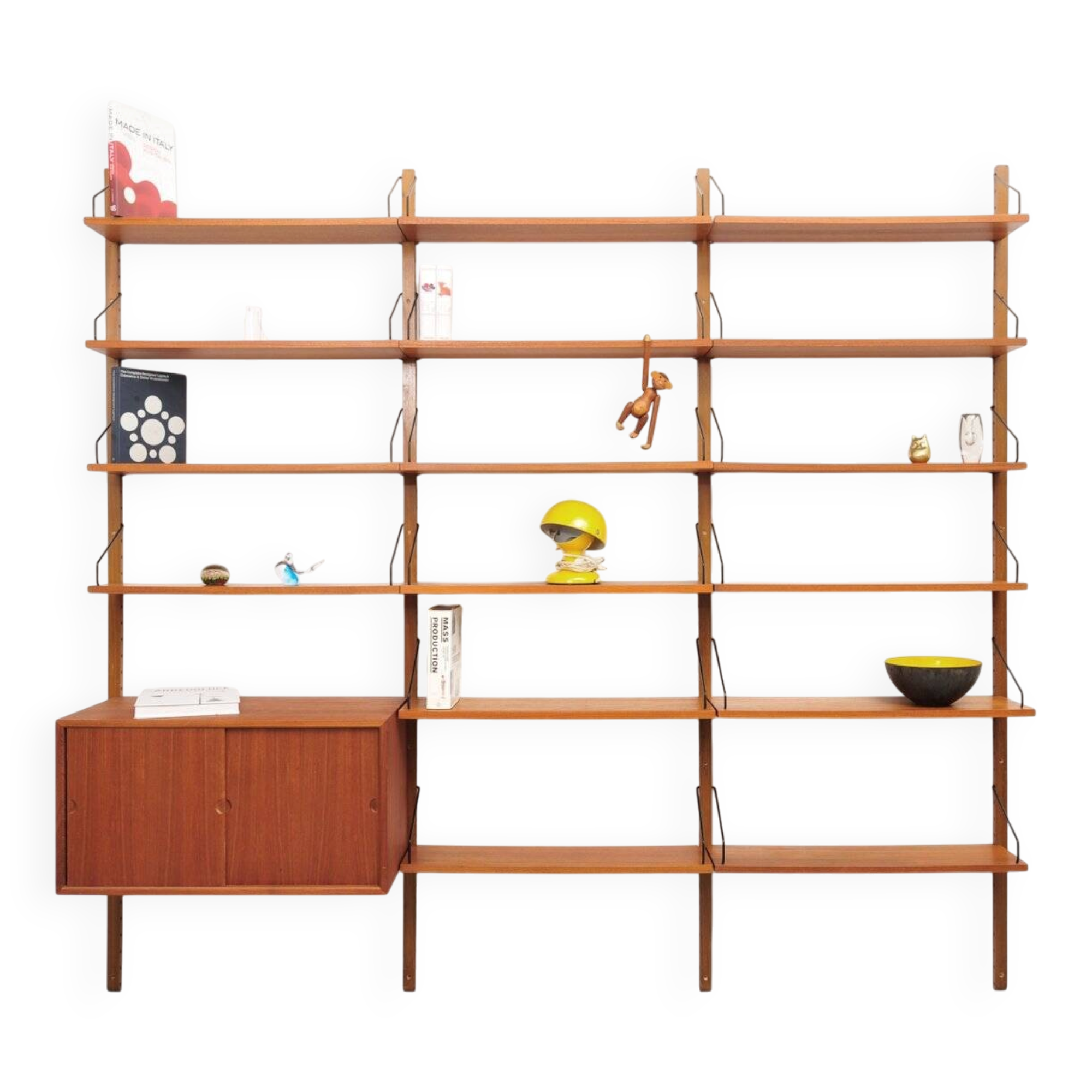 Royal System teak wall shelf by Poul Cadovius for Cado, 1950s