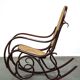 Superbe fauteuil à bascule vintage en bois courbé
