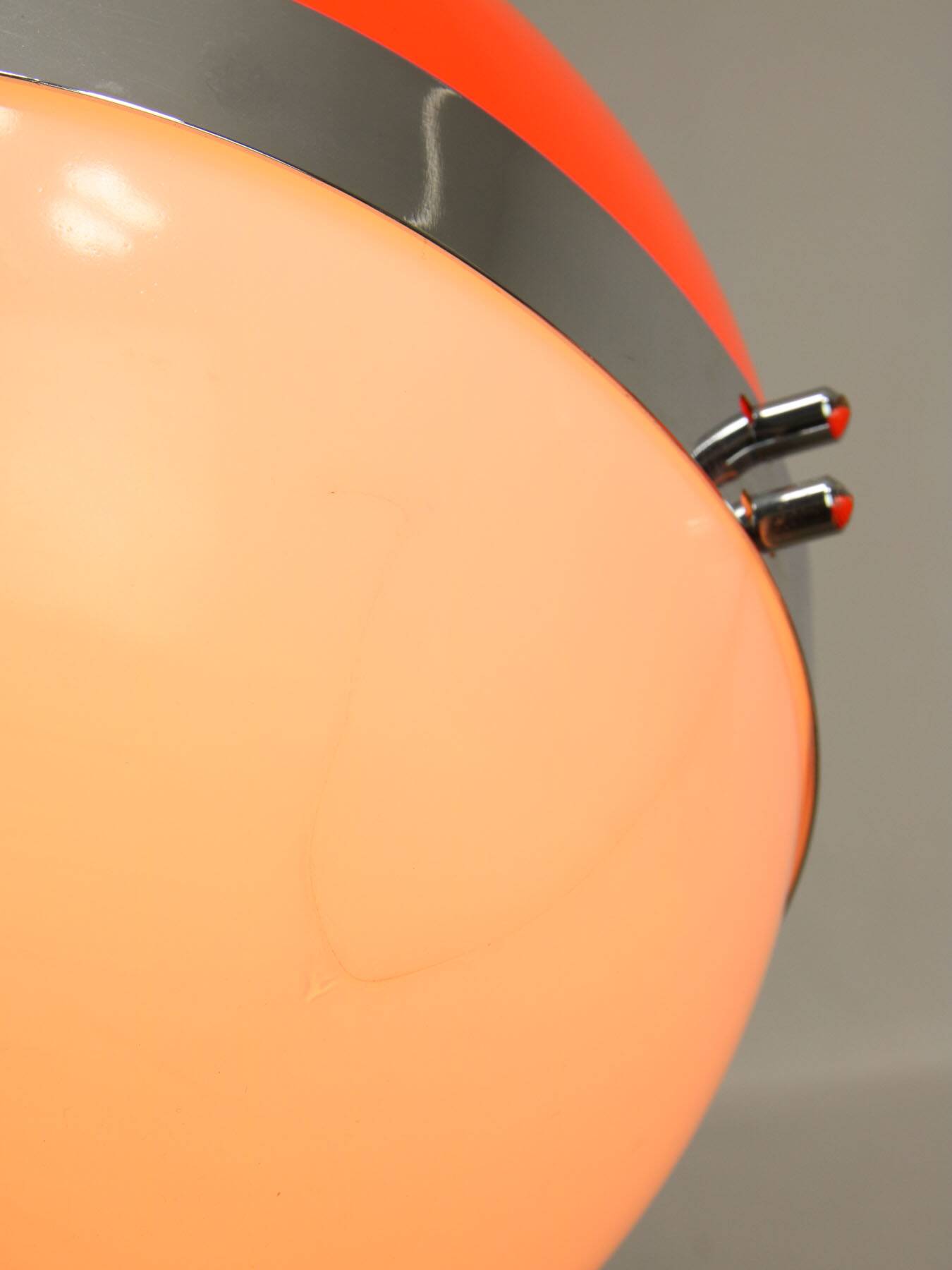 Space Age Italian Orange Pendant Lamps, Set of 2