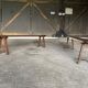 Pair of large solid oak farm benches