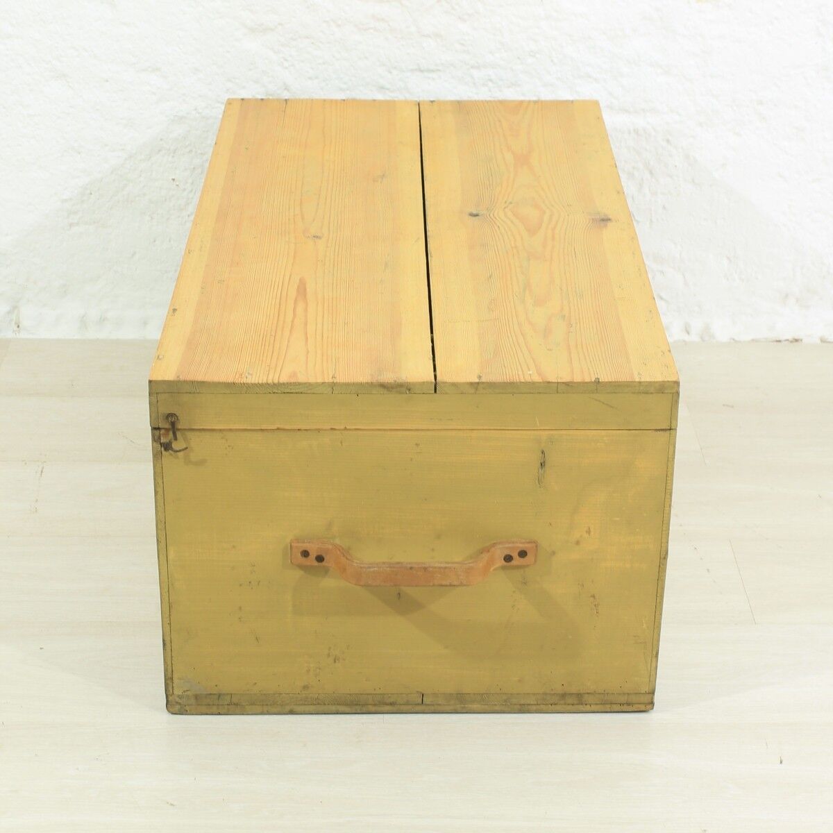 Antique solid wooden trunk