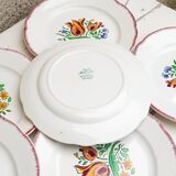 Assiettes plates vintage, Digoin Sarreguemines, modèle Lorraine