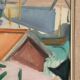 Swedish Original Oil on Canvas – "Figure Near a Flower Fence" by Carl Gunne – Signed – Vintage and Framed – 69.5 × 48 cm (27.4" × 18.9")