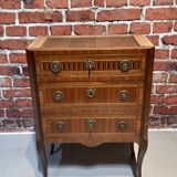 Louis XVI style chest of drawers with pink marble top