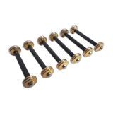 Lot of 6 stainless steel and gold metal knife holders from the "Gelb" goldsmith brand in Paris