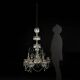 Antique glass chandelier with 6 lights from the 19th century.