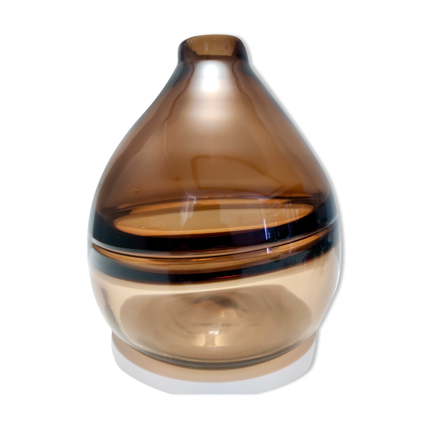 Postmodern brown incalmo murano glass vase