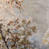 Tableau HST sous bois enneigé signé Roland Arribas