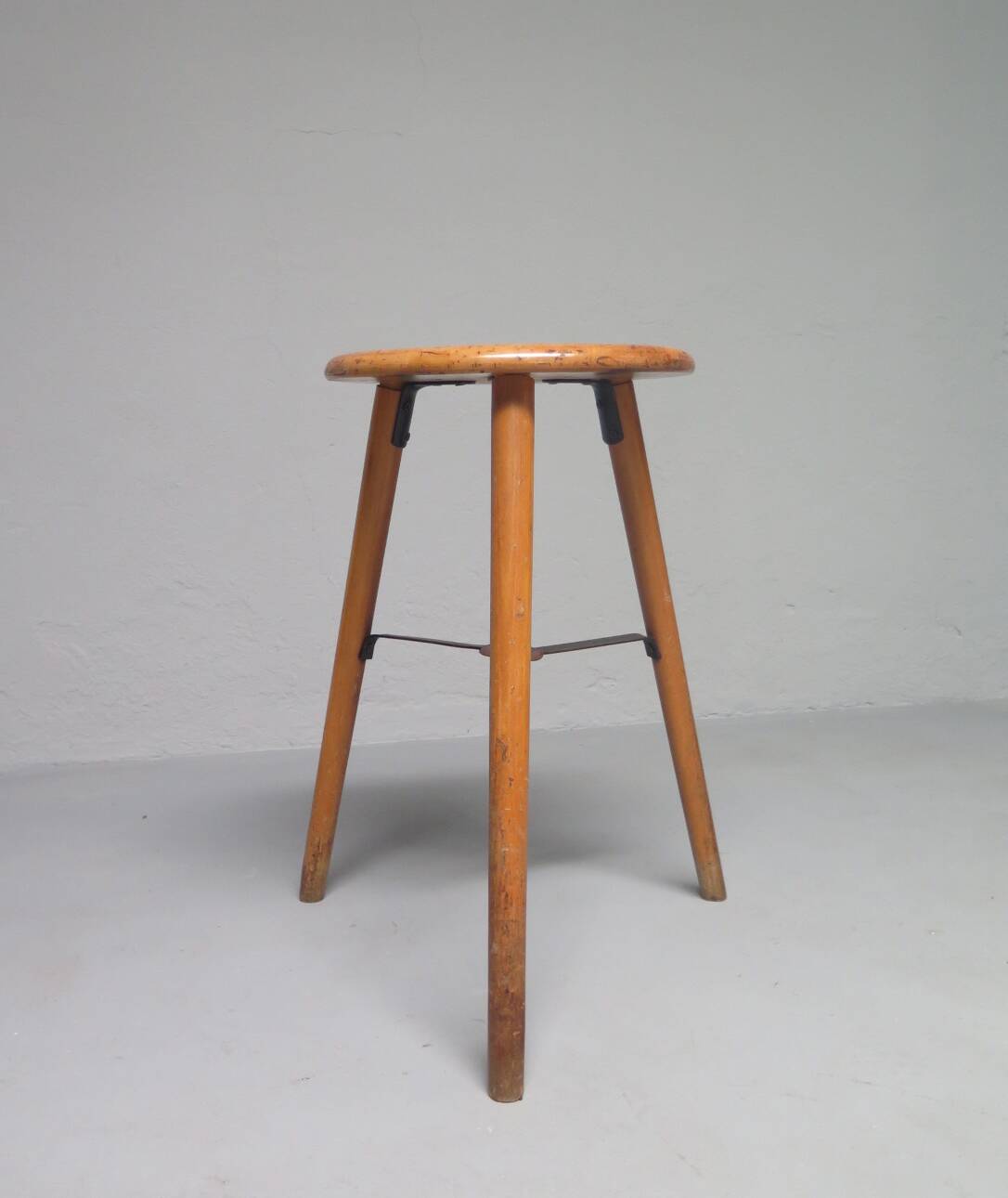 High Beech Stool, Denmark, 1960s