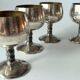 6 Art Deco wine or sherry glasses made of electro silver plated brass