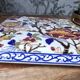 Square plate in Gien earthenware – Polychrome floral decoration