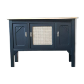 Buffet noir et cannage
