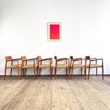 Chaises de Salle à Manger Danoises Modèle 57 en Teck, Niels O. Møller, JL Mollers, Ensemble de 6