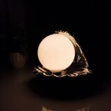 Vintage table lamp in silver ceramic shell 1990