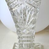 Pair of Czech Boho Art Deco vase, Bohemian crystal. Design and refined