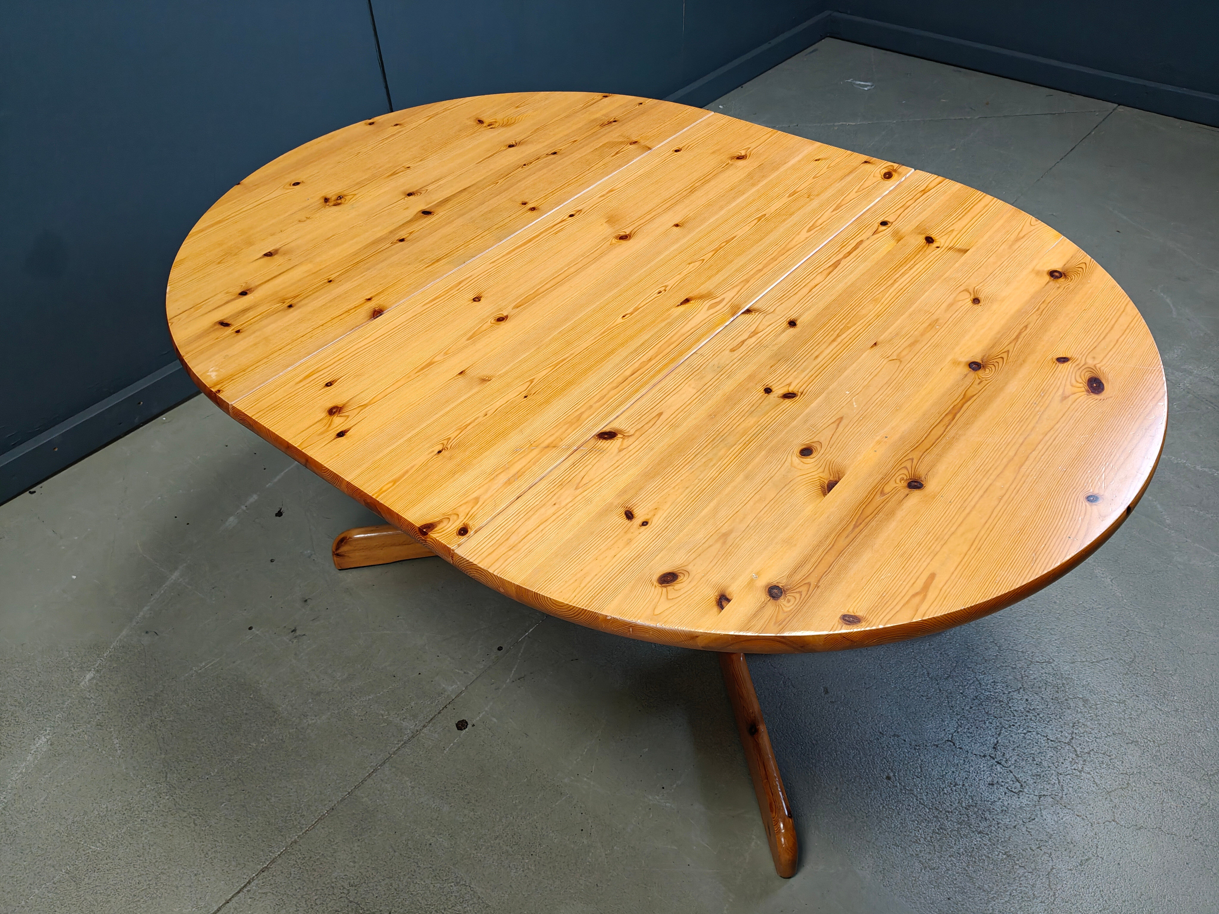 Rainer Daumiller style pine wood dining table, 1970s