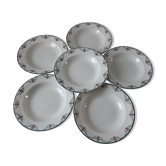 Set of 6 hollow plates Salins Georges . E Charbonnier early XXth century