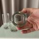 Set of 4 Vintage Sculptural Drinking Glasses | Thick Glass Tumblers & Highb