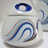 coffee maker and sugar porcelain blue décor design Bareuther 70s