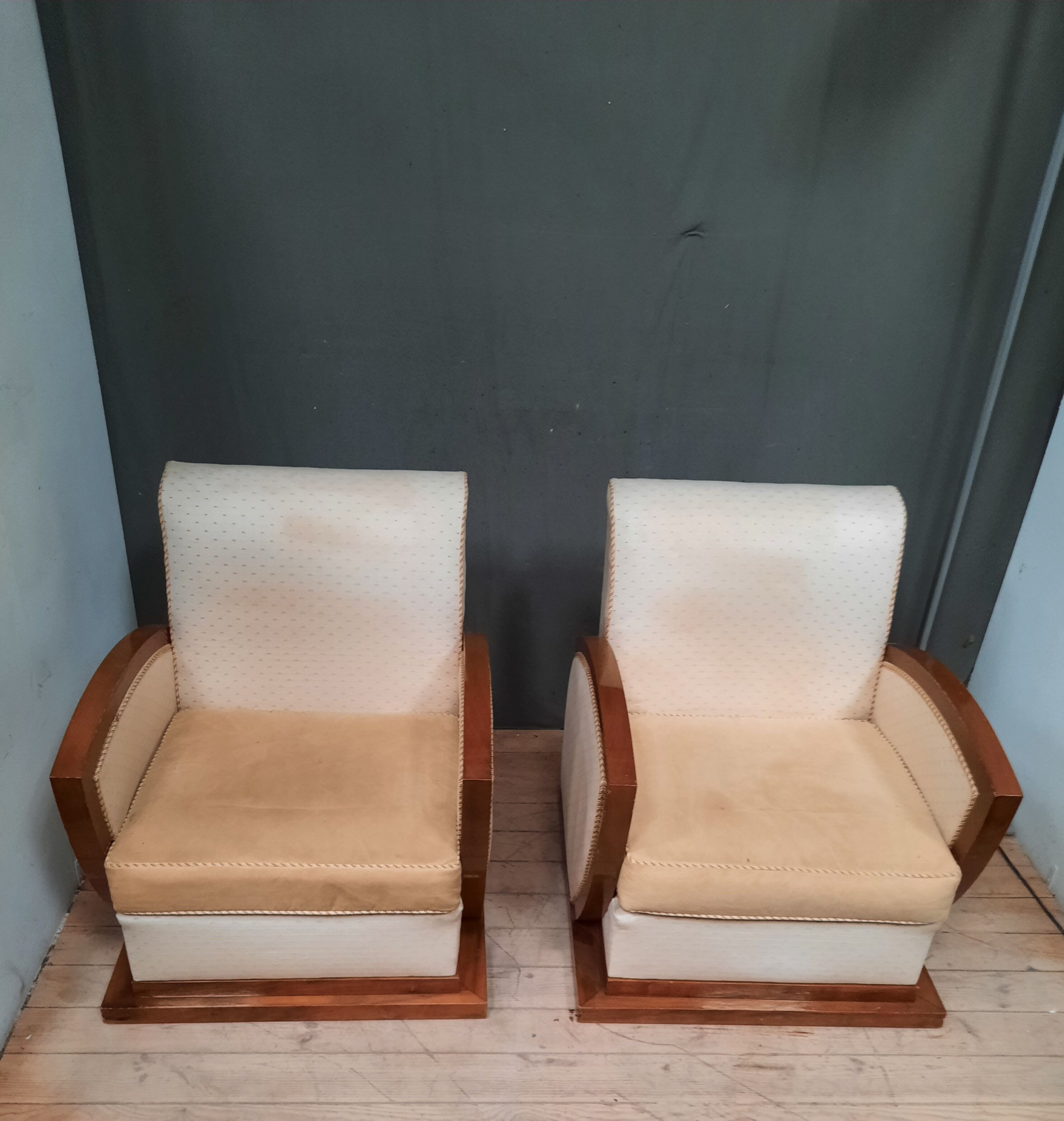 Pair of club dedign armchairs